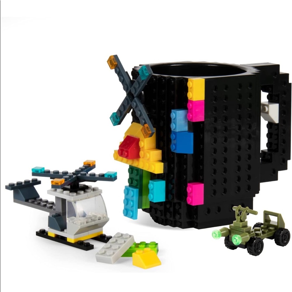 Creative Black Build On Brick Coffee 12 oz Mug, NWT